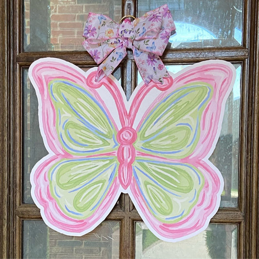 Watercolor Butterfly Door Hanger