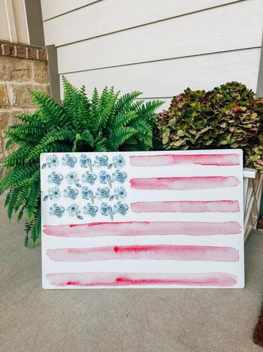 Watercolor Flag Yard Sign