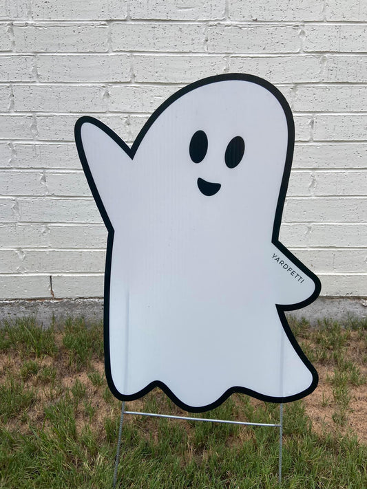 White Ghost Yard Sign