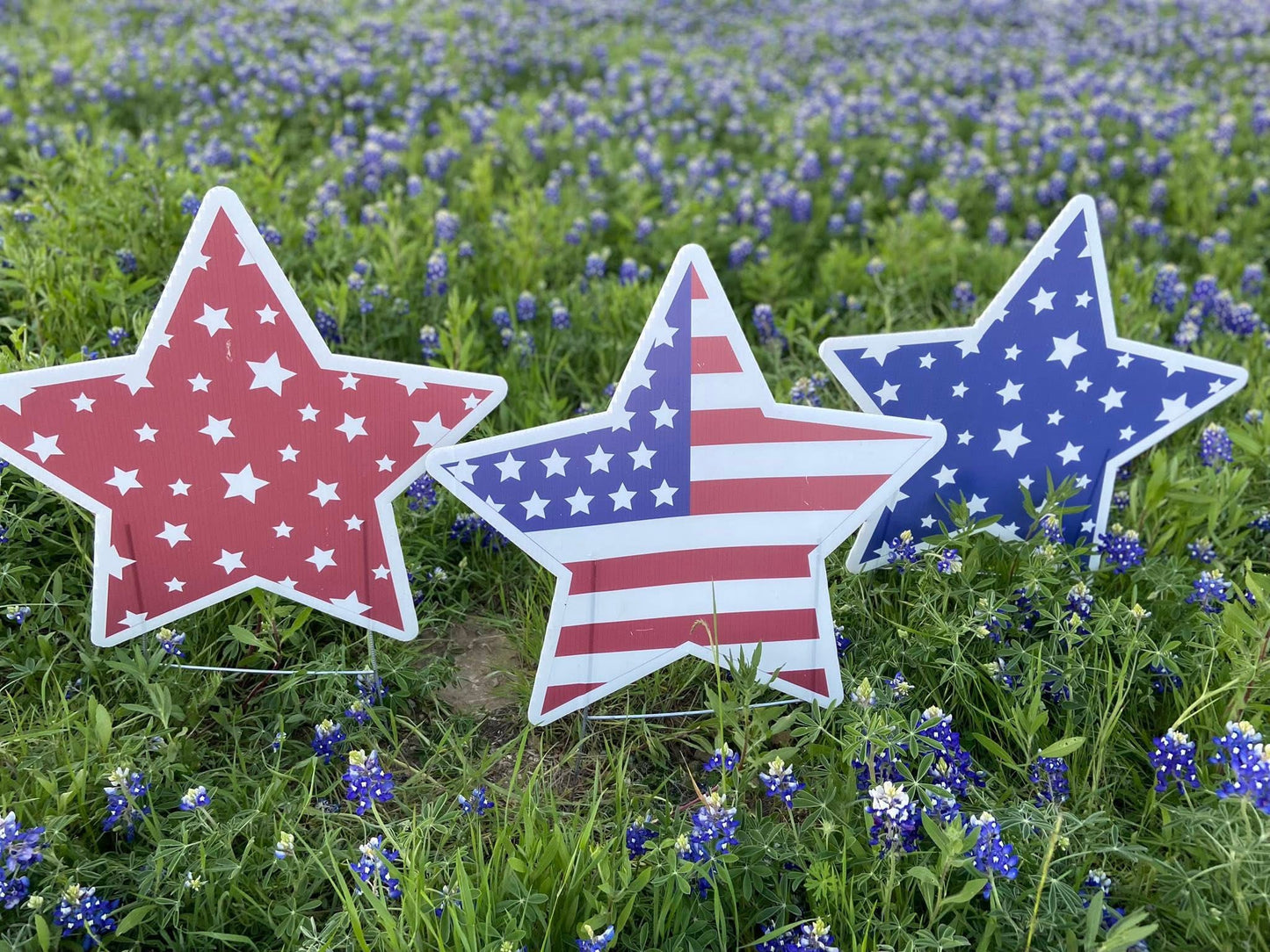 Patriotic Star Yard Signs